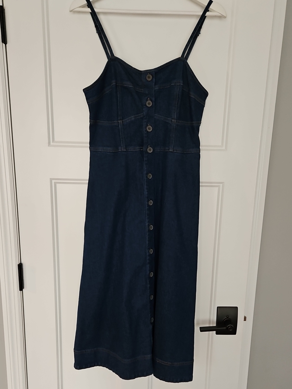 Universal Thread Dark Blue Denim Button-Front Midi Dress